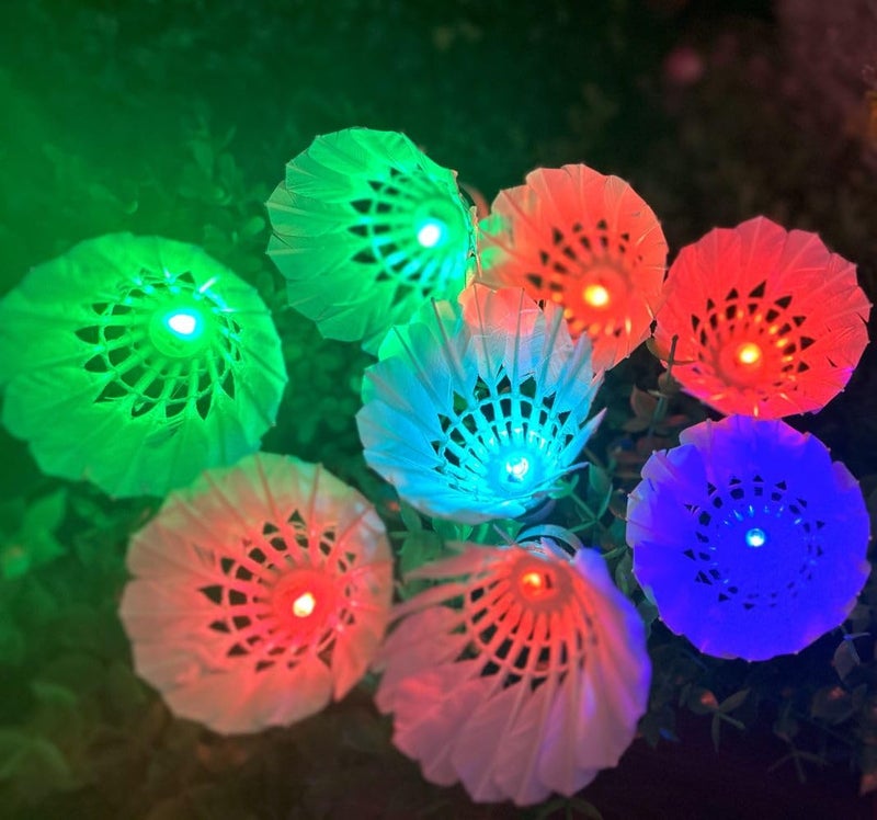 Inngree LED Badminton, [10 Pack] Colourful Shuttlecock Dark Night Goose Feather Glow Birdies Lighting Outdoor Indoor Sport Activities(10PCS) - Image 4